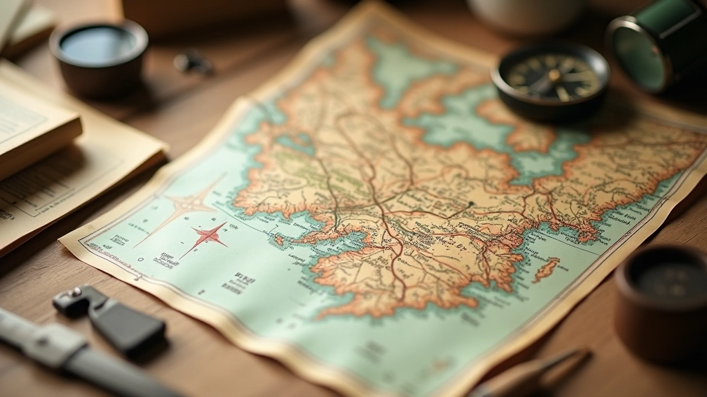 Senoji žemėlapis su pažymėtais keliais ir malūnų vietomis